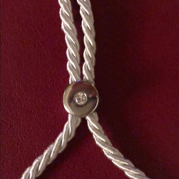 Tennis bracelet slider on a silk braided cord - Picture 4 of 7